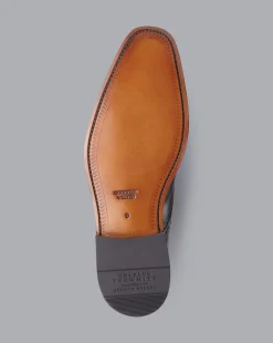 Flash Sale Charles Tyrwhitt Square Toe Derby Brogue Shoes - Black