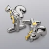 Hot Charles Tyrwhitt Squirrel Playing Golf Cufflinks - Silver & Gold