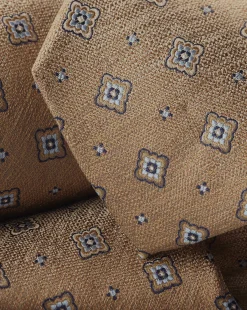 Clearance Charles Tyrwhitt Stain Resistant Floral Pattern Tie - Tan