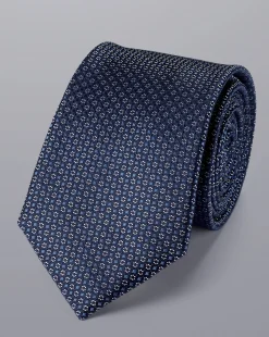 Flash Sale Charles Tyrwhitt Stain Resistant Mini Floral Pattern Tie - Royal Blue & Silver Royal Blue & Silver