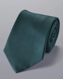 Shop Charles Tyrwhitt Stain Resistant Silk Tie - Green
