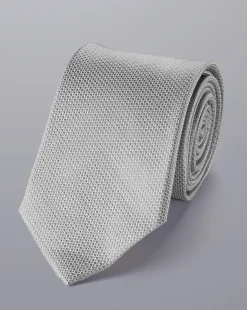 Online Charles Tyrwhitt Stain Resistant Silk Tie - Light Grey