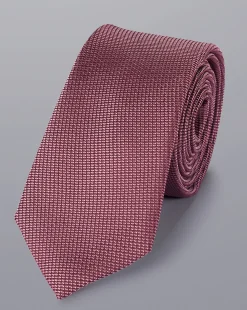 Discount Charles Tyrwhitt Stain Resistant Slim Silk Tie - Claret Pink