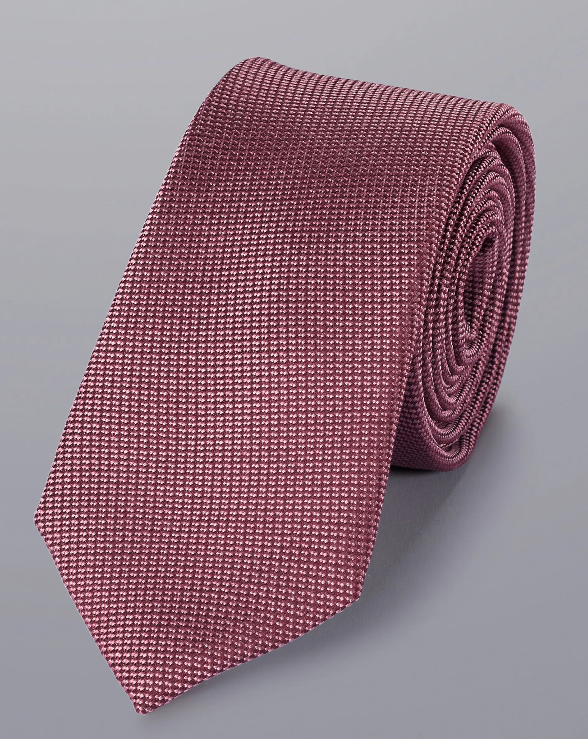 Discount Charles Tyrwhitt Stain Resistant Slim Silk Tie - Claret Pink