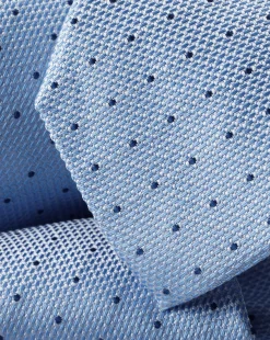 Discount Charles Tyrwhitt Stain Resistant Spot Silk Tie - & French Blue Sky