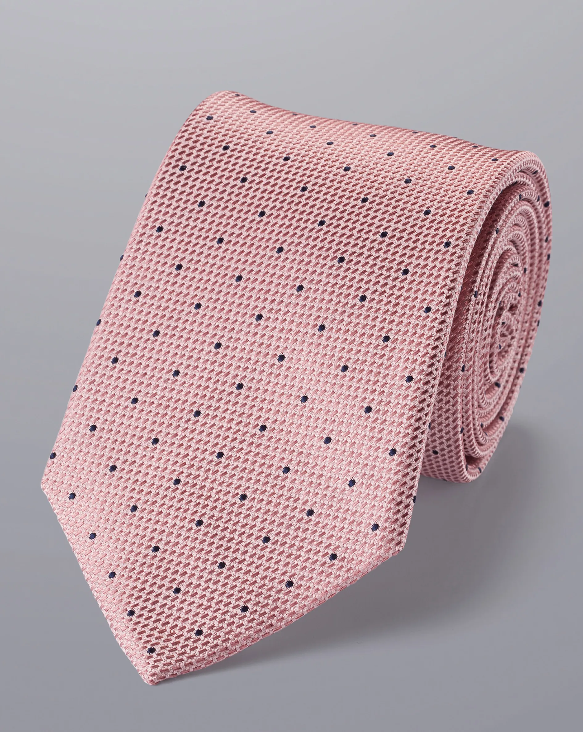 Hot Charles Tyrwhitt Stain Resistant Spot Silk Tie - Pink & Navy Pink and Navy