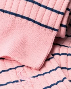 Clearance Charles Tyrwhitt Stripe Cotton Rib Socks - Light Pink