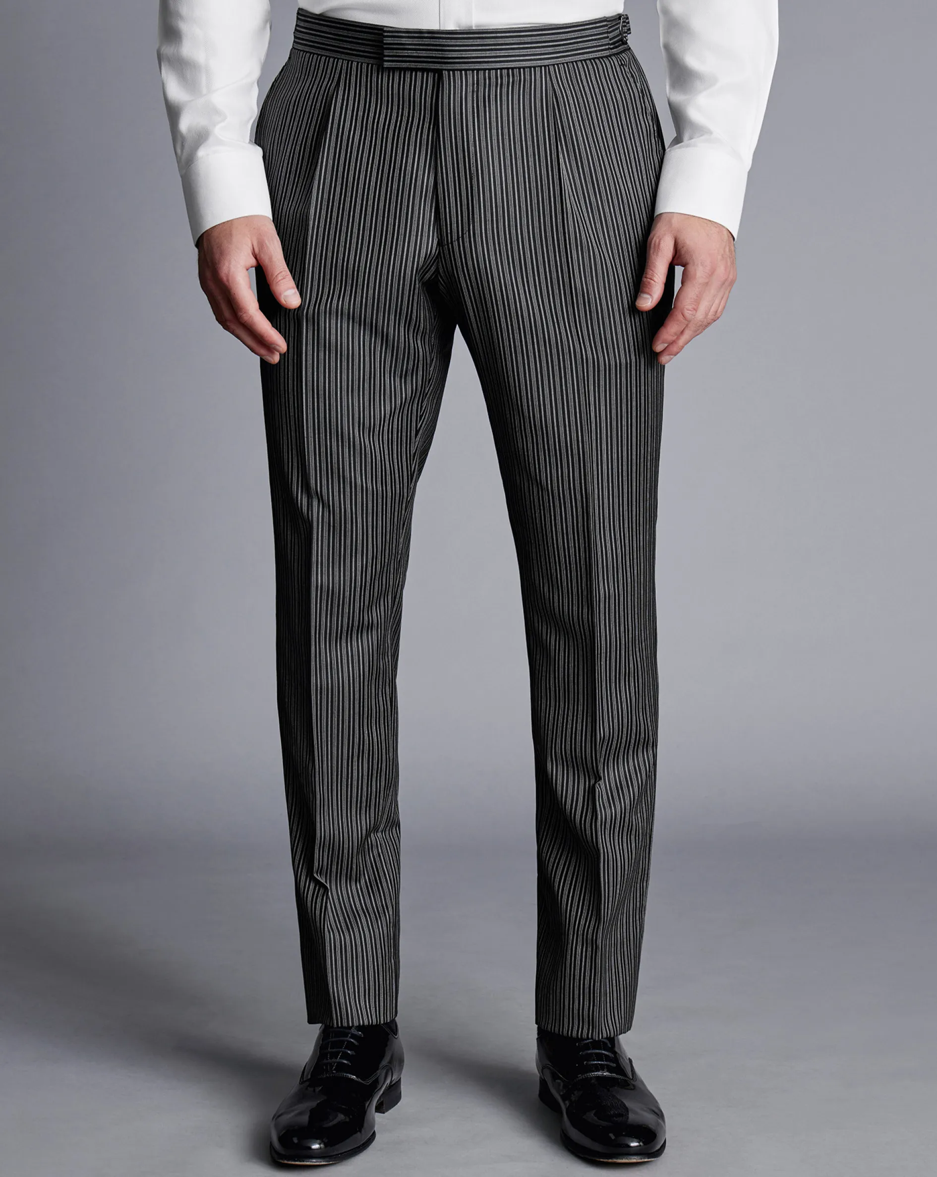 Hot Charles Tyrwhitt Stripe Morning Suit Pants - Black