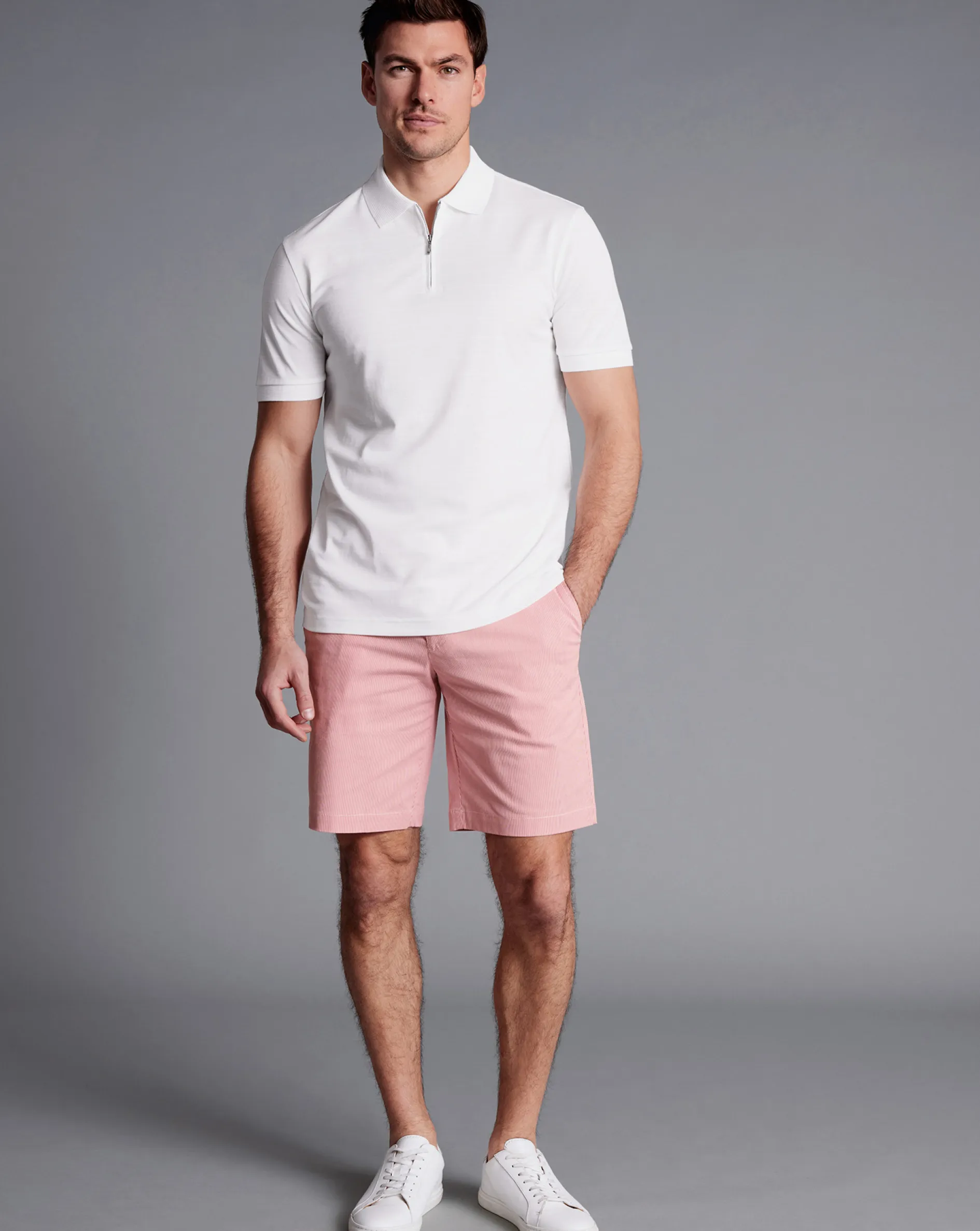 Hot Charles Tyrwhitt Stripe Shorts - Coral Pink