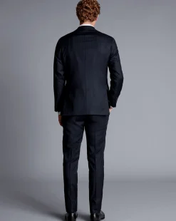 Cheap Charles Tyrwhitt Stripe Suit Jacket - Ink Blue