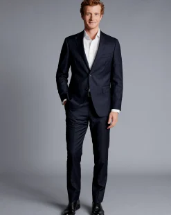 Cheap Charles Tyrwhitt Stripe Suit Jacket - Ink Blue