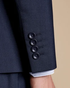 Cheap Charles Tyrwhitt Stripe Suit Jacket - Navy