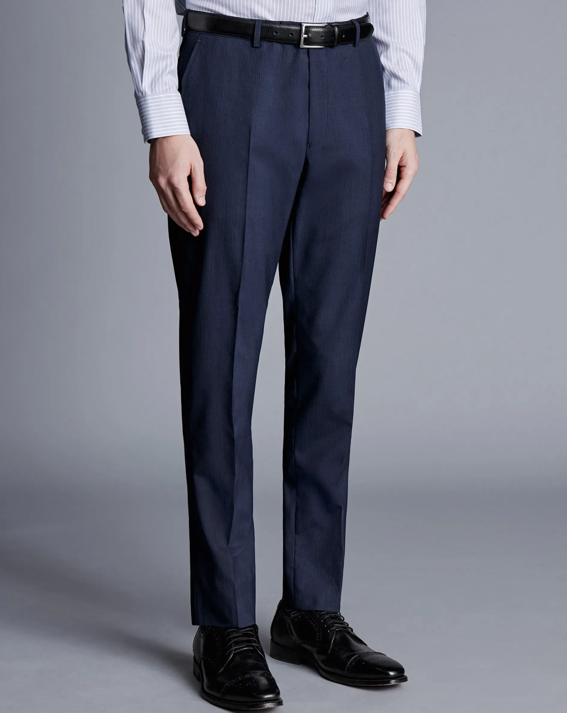 Outlet Charles Tyrwhitt Stripe Suit Pants - Navy