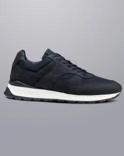Discount Charles Tyrwhitt Suede And Textile Sneakers - Navy
