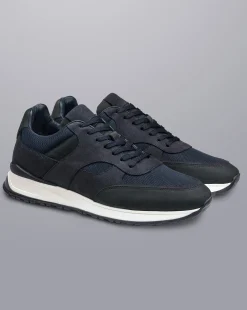 Discount Charles Tyrwhitt Suede And Textile Sneakers - Navy