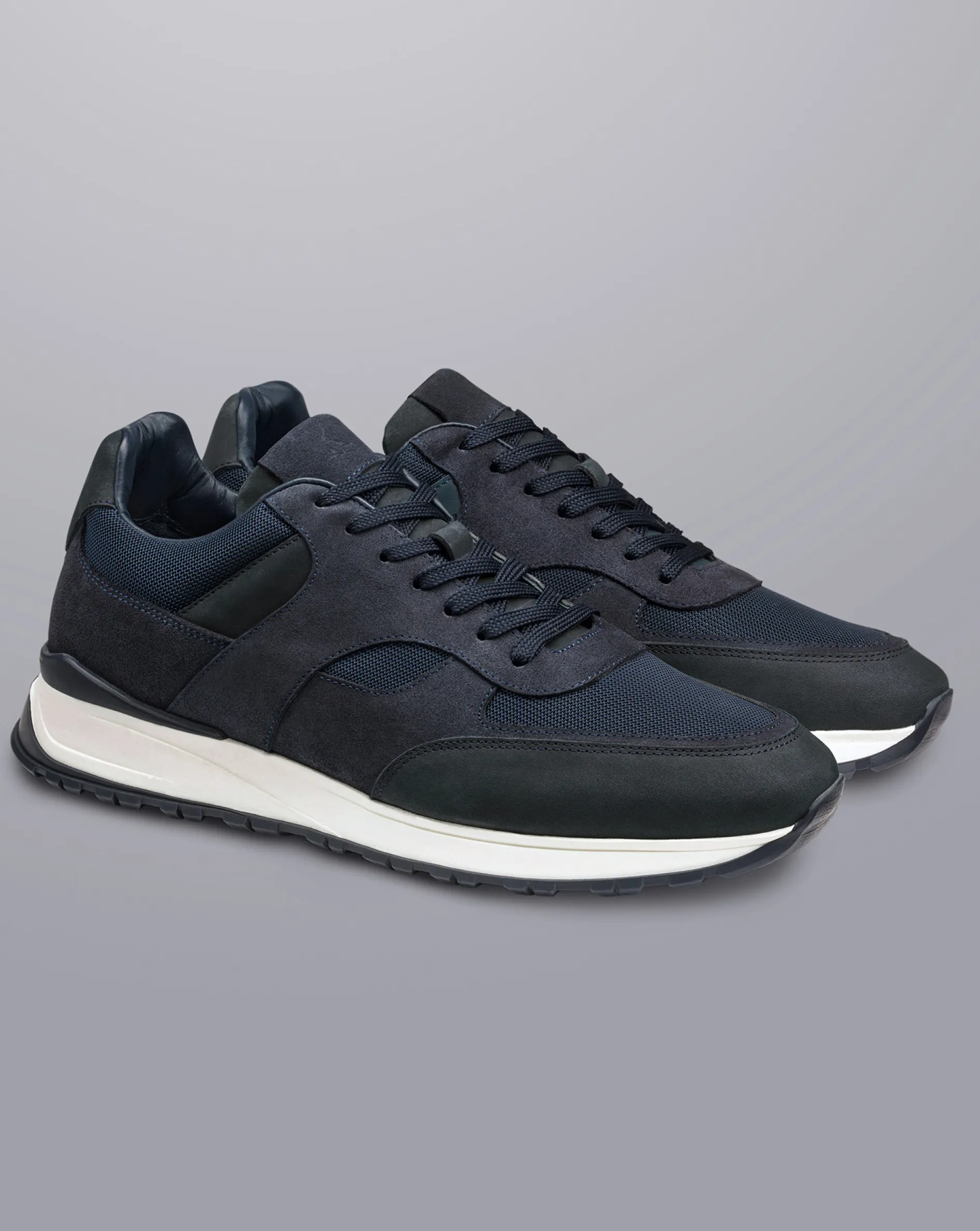 Discount Charles Tyrwhitt Suede And Textile Sneakers - Navy