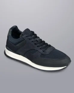 Discount Charles Tyrwhitt Suede And Textile Sneakers - Navy