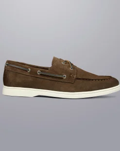 Fashion Charles Tyrwhitt Suede Boat Shoes - Dark Chocolate