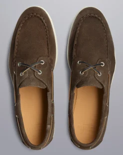 Fashion Charles Tyrwhitt Suede Boat Shoes - Dark Chocolate