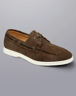 Fashion Charles Tyrwhitt Suede Boat Shoes - Dark Chocolate
