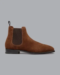 Cheap Charles Tyrwhitt Suede Chelsea Boots - Walnut Brown