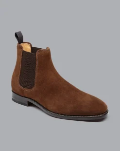 Cheap Charles Tyrwhitt Suede Chelsea Boots - Walnut Brown