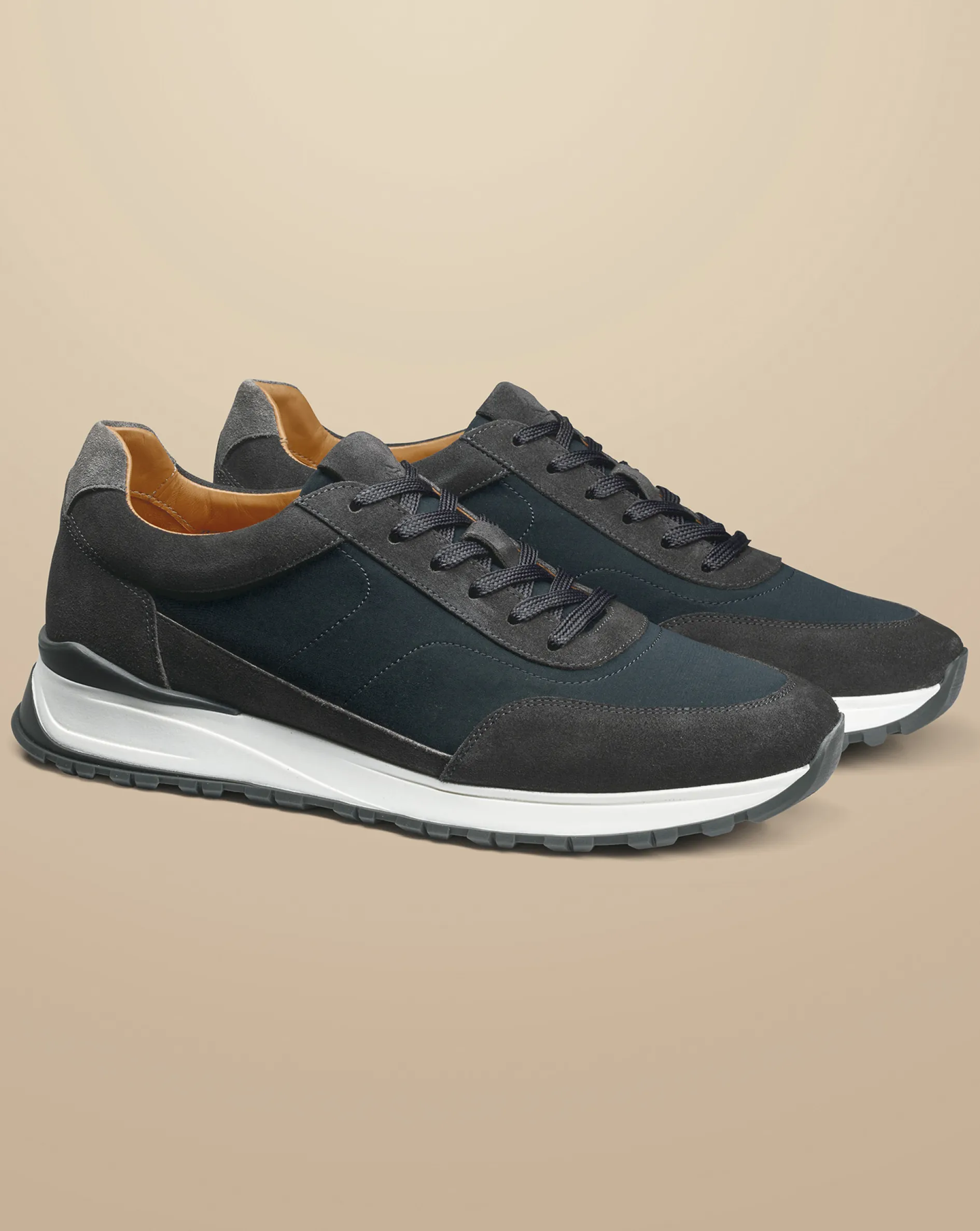 Best Sale Charles Tyrwhitt Suede Textile Sneakers - Grey