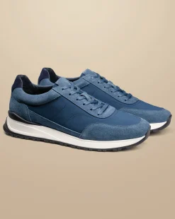 Cheap Charles Tyrwhitt Suede Textile Sneakers - Ocean Blue