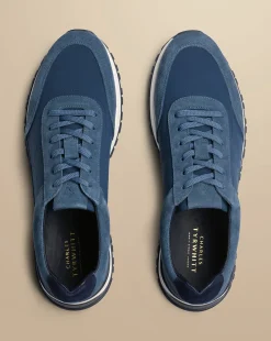 Cheap Charles Tyrwhitt Suede Textile Sneakers - Ocean Blue