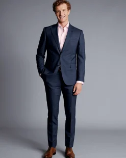 Outlet Charles Tyrwhitt Texture Suit Jacket - Denim Blue