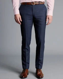 Discount Charles Tyrwhitt Texture Suit Pants - Denim Blue