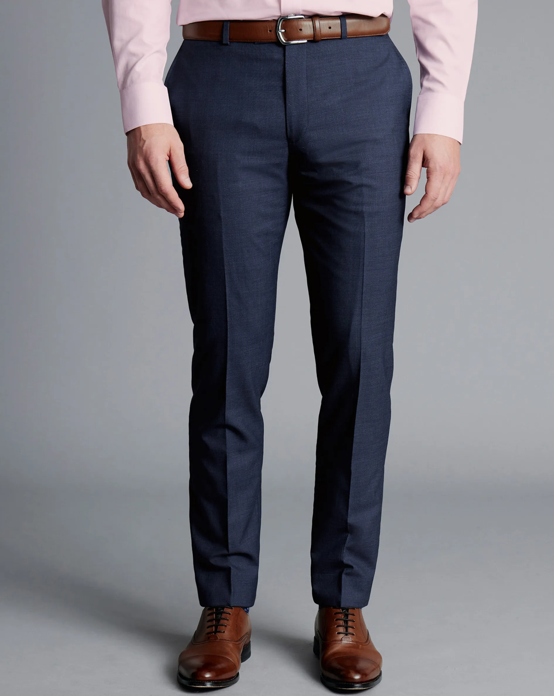 Discount Charles Tyrwhitt Texture Suit Pants - Denim Blue