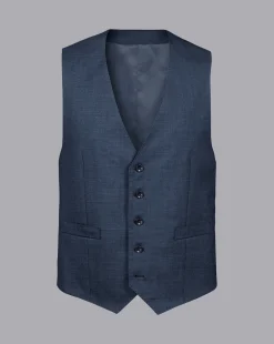 Sale Charles Tyrwhitt Texture Suit Vest - Denim Blue