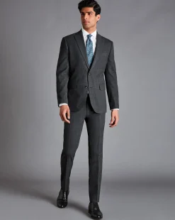 Best Charles Tyrwhitt Textured Business Suit Jacket - Dark Grey