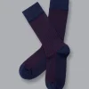 Shop Charles Tyrwhitt Textured Socks - French Blue & Maroon