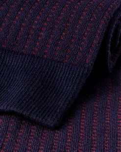 Shop Charles Tyrwhitt Textured Socks - French Blue & Maroon