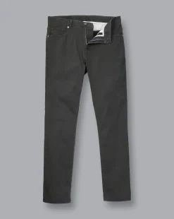 Cheap Charles Tyrwhitt Textured Washed 5 Pocket Pants - Grey Charcoal
