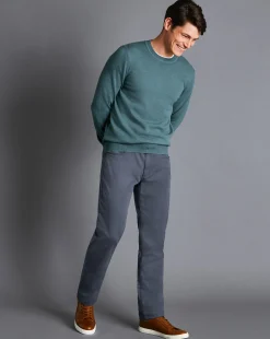 Cheap Charles Tyrwhitt Textured Washed 5-Pocket Pants - Denim Blue