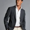 Store Charles Tyrwhitt Textured Wool Windowpane Check Jacket - Denim Blue