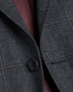 Store Charles Tyrwhitt Textured Wool Windowpane Check Jacket - Denim Blue