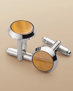Hot Charles Tyrwhitt Tigers Eye Cufflink - Grey Silver