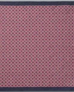 Discount Charles Tyrwhitt Tile Print Silk Pocket Square - Claret Pink