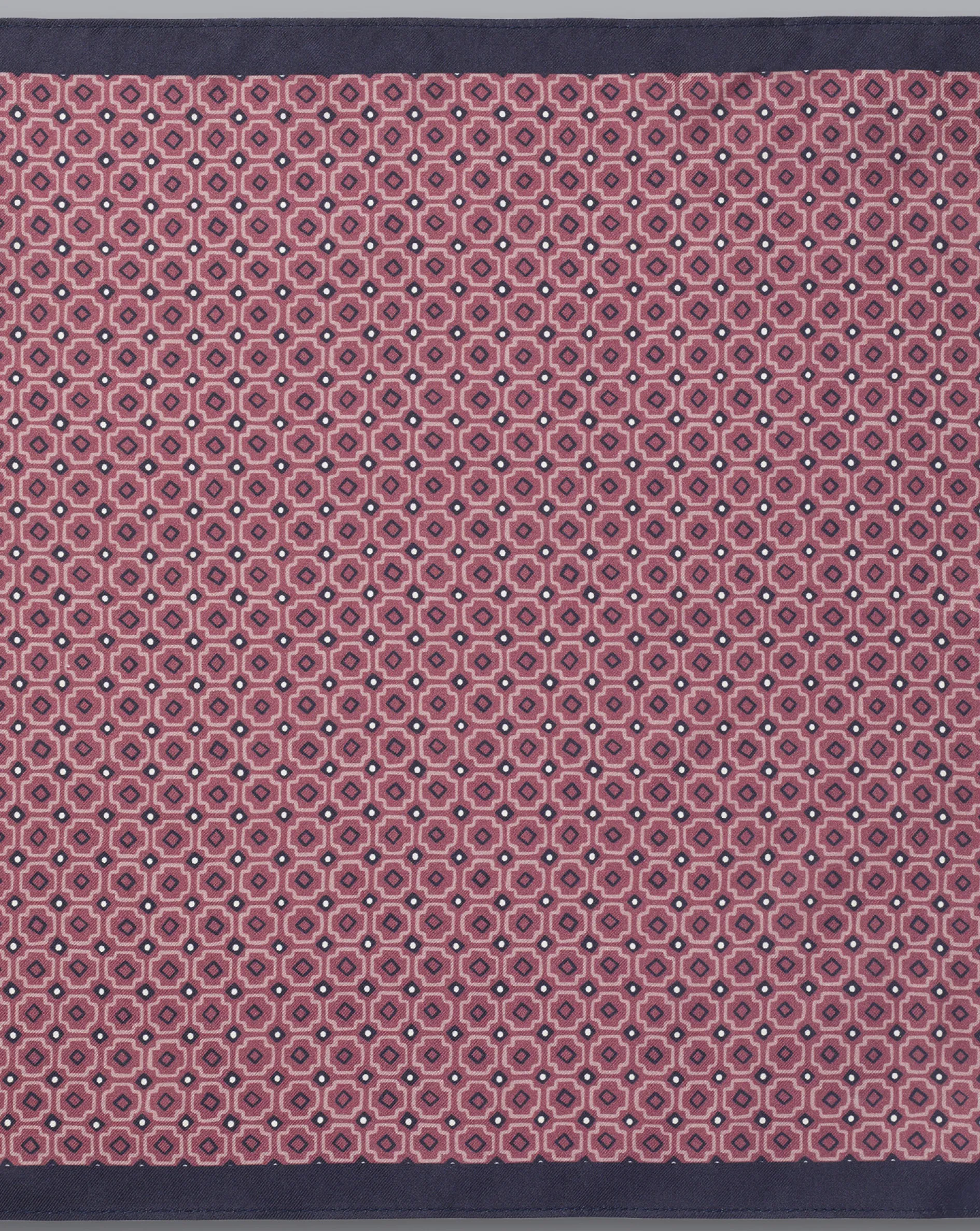 Discount Charles Tyrwhitt Tile Print Silk Pocket Square - Claret Pink