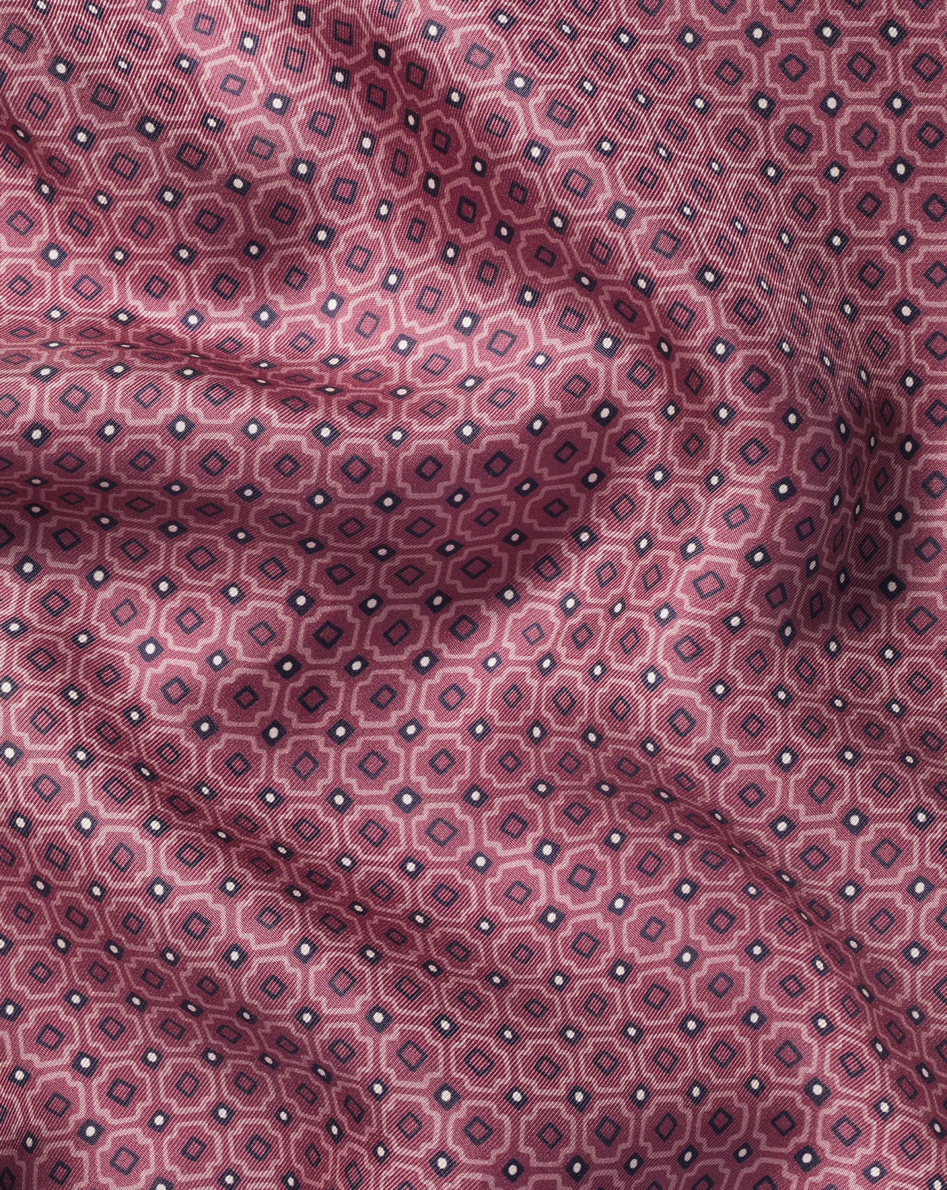 Discount Charles Tyrwhitt Tile Print Silk Pocket Square - Claret Pink