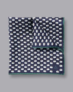 Sale Charles Tyrwhitt Toaster Print Pocket Square - French Blue