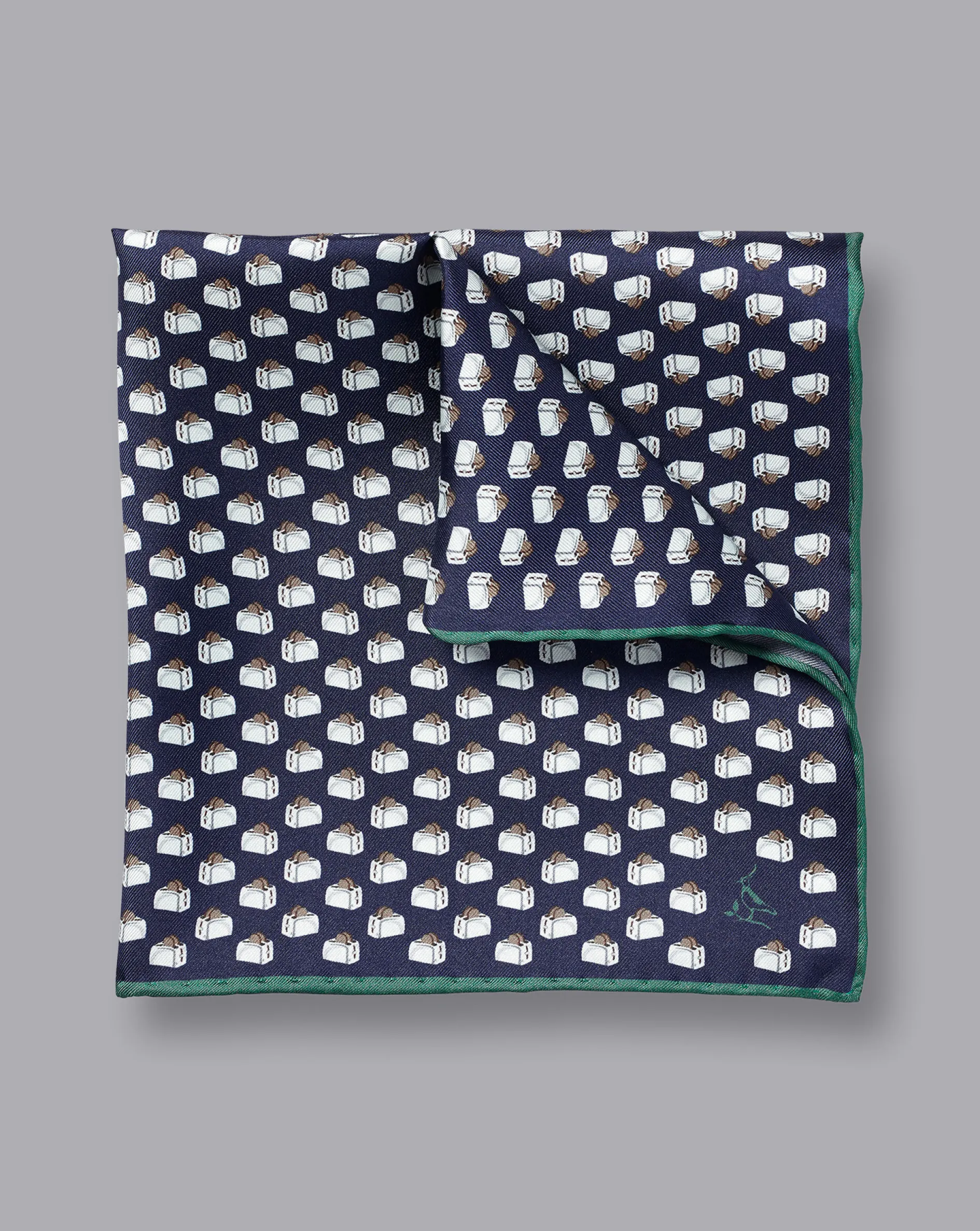 Sale Charles Tyrwhitt Toaster Print Pocket Square - French Blue