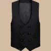 Cheap Charles Tyrwhitt Tuxedo Double Breasted Vest - Black