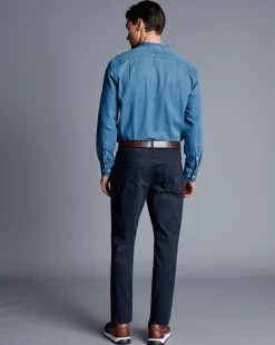 Flash Sale Charles Tyrwhitt Twill 5 Pocket Jeans - Dark Navy