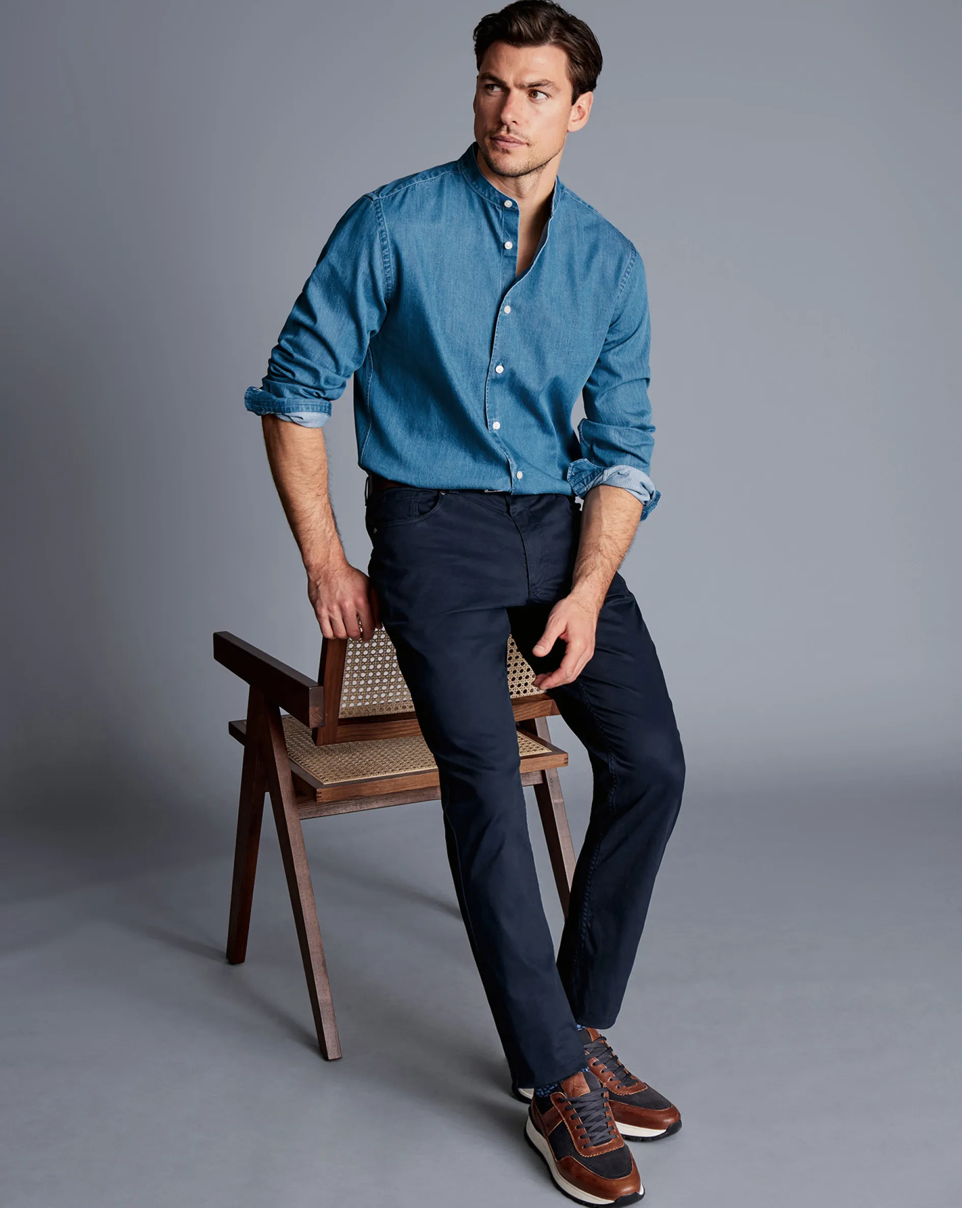 Flash Sale Charles Tyrwhitt Twill 5 Pocket Jeans - Dark Navy
