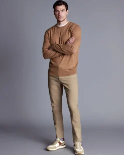 Flash Sale Charles Tyrwhitt Twill 5 Pocket Jeans - Oatmeal